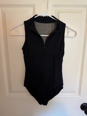 Capezio kids Sleeveless Black One-Piece leotard with Zip Front